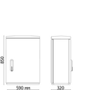 Шафа F4 850/320 гладка поверхня 590x836x322 мм, настінна
