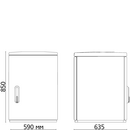 Шафа F4 850/635 гладка поверх.590x850x635 мм, IP 44