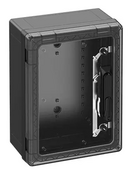 Шафа GEOS-S 3040-18-to/SH/sw - запирання важелем, проз.дверцята, полікарбонат, чорний