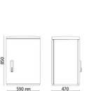 Шафа F4 850/470 гладка поверх.590x850x470 мм, IP 44
