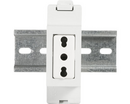 Розетка на DIN-рейку CEI, 250V AC, 10/16A, сіра, стандарт CEI