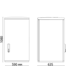 Шафа F4 1080/635 гладка поверх.590x1080x635 мм, IP 54