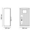 Шафа X00 850/320 ребриста поверхня 460x869x320 мм, IP 54