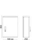 Шафа F4 850/250 гладка поверхня 590x848x250 мм, настінна