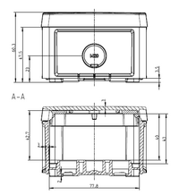 Abox Pro 025-2,5²/sw розподільча коробка, 92х92х60 мм, IP66 полікарбонат чорна