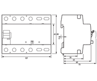 DFS 6 063-4/0,03-B SK NU захист від перенапруги від обриву нульового провідника, In 063А, тип B SK