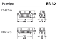 BB32/64 - розеточна вставка (1-32)