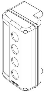 Корпус 90x160 з отворами 4хØ22 мм, термопластик