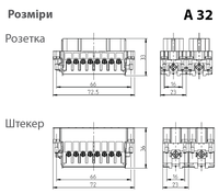 A16+PE - розеточная вставка (1-16)