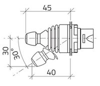 Маніпулятор 3 позиції з фіксацією, ручка 45мм, темно-сірий
