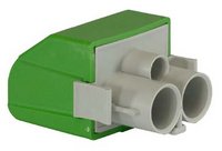 KVK KA352PE Клема для опор 2х 2,5-35 мм² (вводи) 1х 1,5-10 мм² (виводи), зелена