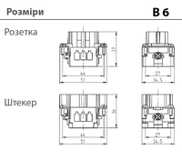 B6+PE - розеточна вставка