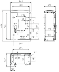Шафа F3/1 650/250 гладка поверхня 440x654x250 мм, IP 44