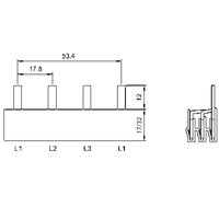 Шина 3п - шаг 17,8мм - 10мм² - штырьевая "L" (3S10L12S0A00-01)