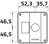 Корпус 90x90 з отвором 1хØ22 мм, термопластик