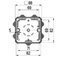 Розпод.коробка з'єднувальна, монтажна, 90х90х45 мм, HP - 90 L