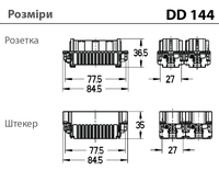 DD72/144+PE - розеточна вставка (1-72)