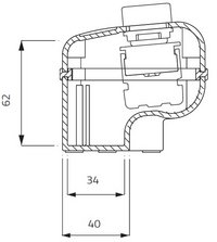 Корпус 90x90 с отверстиями 2хØ22 мм, термопластик