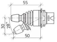 Маніпулятор 3 позиції з фіксацією, ручка 55мм, темно-сірий