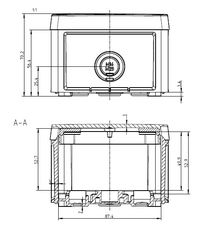 Abox Pro 040-L розподільча коробка, 102х102х70 мм, IP66 полікарбонат сіра