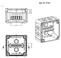 Abox Pro 025 AB-L/sw розподільча коробка, 92х92х60 мм, IP66 полікарбонат сіра