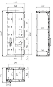 Шафа F3 1080/320 гладка поверхня 440x1065x322 мм, IP 44