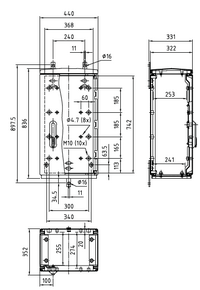 Шафа KVS A3/1 850/320 гладка поверхня 590x836x322 мм, настінна