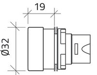 020PF3V діам.штовхача 32 мм, пластиковий обідок, зелений