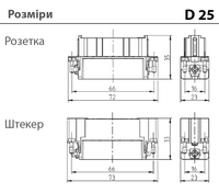 D25/50+PE - розеточная вставка (1-25)