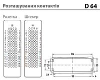 D64/128+PE - розеточна вставка (1-64)