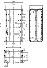 Шафа FX0 F4 1080/320 ребриста поверхня 590x1065x322 мм, на цоколь
