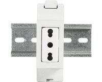 Розетка на DIN-рейку CEI, 250V AC, 10/16A, сіра, стандарт CEI
