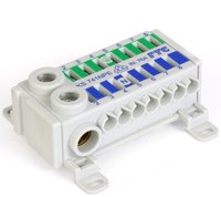 Клеммблок N-PE, 2-пол. - вводы 1х25мм², 7х4мм² - отводы 1х16мм², 7х4мм²