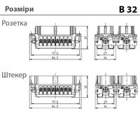 B16/32 - штекерна вставка (1-16)