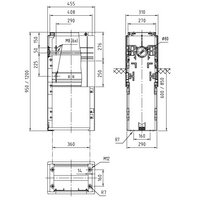Шафа X00 850/320 ребриста поверхня 460x869x320 мм, настінна