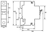 DLS 6hdc B0,8-1 - автоматичний вимикач пост.напруга 125 В DC, 6 кА B-хар-ка