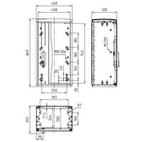 Шафа X00 850/320 ребриста поверхня 460x869x320 мм, настінна