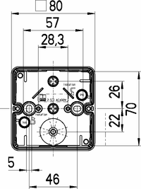 Распределительная коробка с красной крышкой Abox 025 SB - L