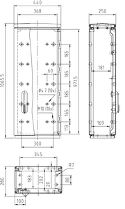 Шафа F3 1080/250 гладка поверхня 440x1065x250 мм, IP 44