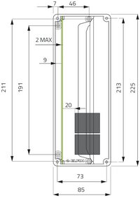 Корпус 90x225 с отверстиями 6хØ22 мм, термопластик