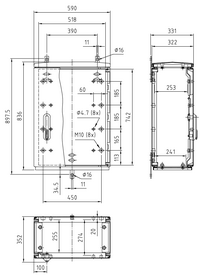 Шафа KVS A4 850/320 гладка поверхня 590x836x320 мм, настінна