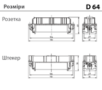 D64/128+PE - розеточная вставка (1-64)
