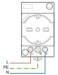 STD-TS/CFL/LED(GN) YE - розетка на DIN-рейку з індикацією, жовта
