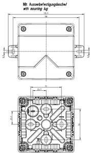 Abox Pro 040-L розподільча коробка, 102х102х70 мм, IP66 полікарбонат сіра