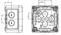 Abox Pro 025-2,5²/sw розподільча коробка, 92х92х60 мм, IP66 полікарбонат чорна